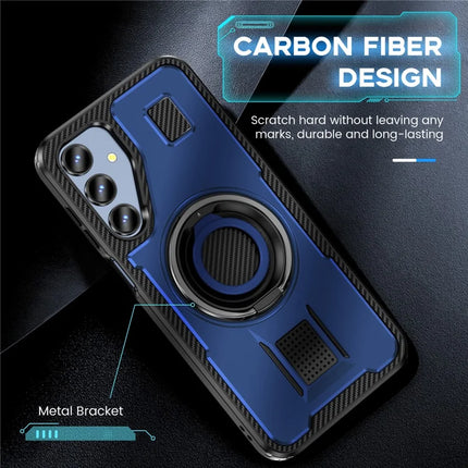 For Samsung Galaxy A16 5G / A16 4G Case TPU+PC Kickstand Phone Cover with Silicone Finger Strap