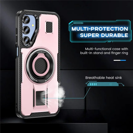For Samsung Galaxy A16 5G / A16 4G Case TPU+PC Kickstand Phone Cover with Silicone Finger Strap