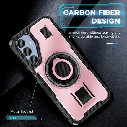 For Samsung Galaxy A16 5G / A16 4G Case TPU+PC Kickstand Phone Cover with Silicone Finger Strap
