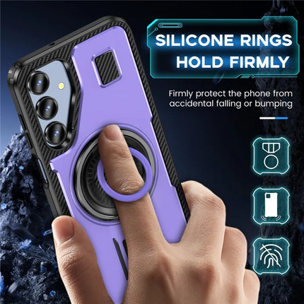 For Samsung Galaxy A16 5G / A16 4G Case TPU+PC Kickstand Phone Cover with Silicone Finger Strap