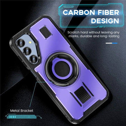 For Samsung Galaxy A16 5G / A16 4G Case TPU+PC Kickstand Phone Cover with Silicone Finger Strap