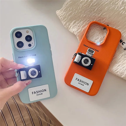 For iPhone 16 Pro Max Case Stereo Camera Decor PC+PU Phone Protective Cover