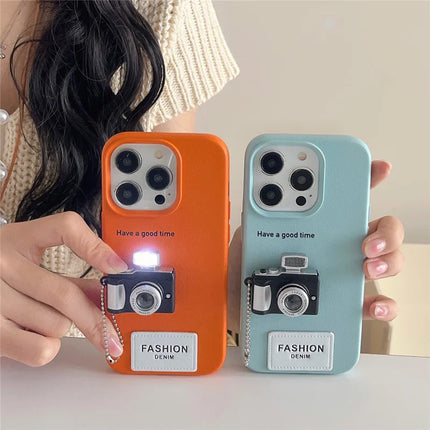For iPhone 16 Pro Max Case Stereo Camera Decor PC+PU Phone Protective Cover