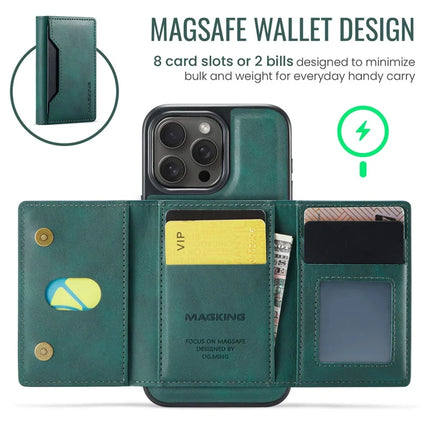 MAGKING K2 Series For iPhone 13 Pro Max Case Compatible with MagSafe PC+TPU+PU Leather RFID Blocking Phone Cover with Wallet