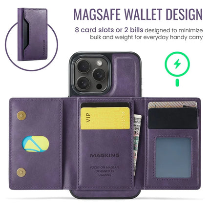 MAGKING K2 Series For iPhone 13 Pro Max Case Compatible with MagSafe PC+TPU+PU Leather RFID Blocking Phone Cover with Wallet