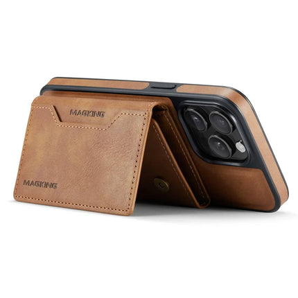 MAGKING K2 Series For iPhone 13 Pro Max Case Compatible with MagSafe PC+TPU+PU Leather RFID Blocking Phone Cover with Wallet
