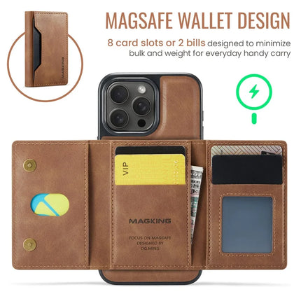 MAGKING K2 Series For iPhone 13 Pro Max Case Compatible with MagSafe PC+TPU+PU Leather RFID Blocking Phone Cover with Wallet