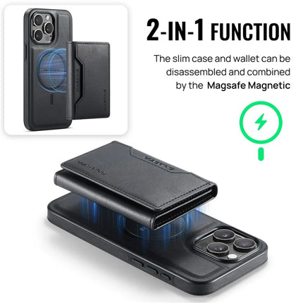 MAGKING K2 Series For iPhone 13 Pro Max Case Compatible with MagSafe PC+TPU+PU Leather RFID Blocking Phone Cover with Wallet