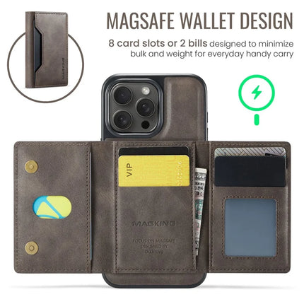 MAGKING K2 Series For iPhone 13 Pro Max Case Compatible with MagSafe PC+TPU+PU Leather RFID Blocking Phone Cover with Wallet