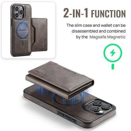 MAGKING K2 Series For iPhone 13 Pro Max Case Compatible with MagSafe PC+TPU+PU Leather RFID Blocking Phone Cover with Wallet
