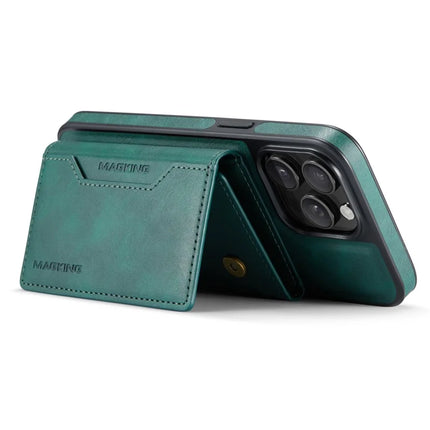 MAGKING K2 Series For iPhone 16 Pro Case Compatible with MagSafe PC+TPU+PU Leather RFID Blocking Phone Cover with Wallet
