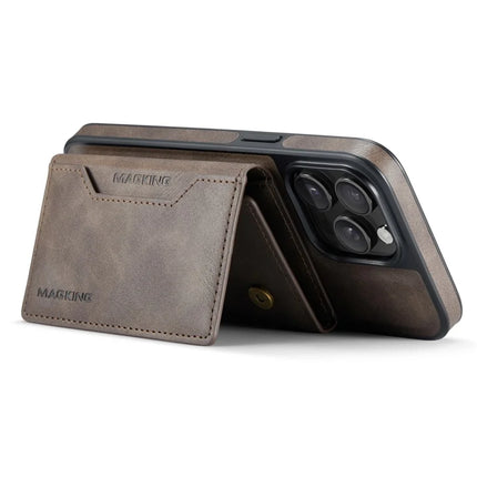 MAGKING K2 Series For iPhone 16 Pro Case Compatible with MagSafe PC+TPU+PU Leather RFID Blocking Phone Cover with Wallet