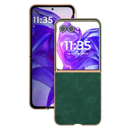 For Motorola Razr 50 Ultra 5G Case Electroplating PU+PC Shockproof Phone Cover