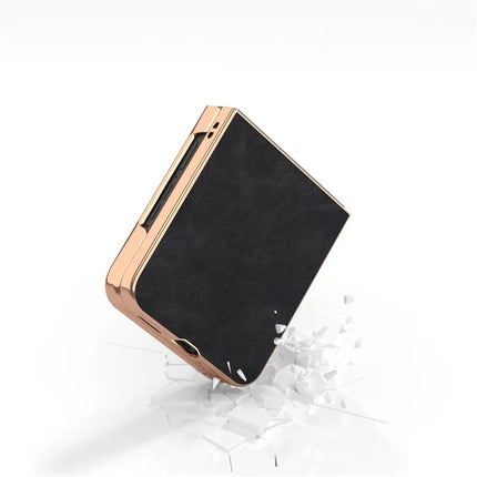 For Motorola Razr 50 Ultra 5G Case Electroplating PU+PC Shockproof Phone Cover