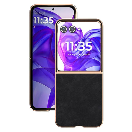 For Motorola Razr 50 Ultra 5G Case Electroplating PU+PC Shockproof Phone Cover