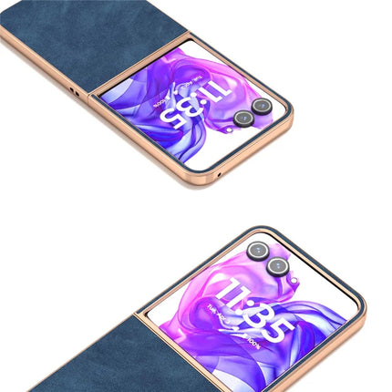 For Motorola Razr 50 Ultra 5G Case Electroplating PU+PC Shockproof Phone Cover
