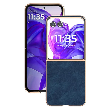 For Motorola Razr 50 Ultra 5G Case Electroplating PU+PC Shockproof Phone Cover