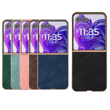 For Motorola Razr 50 Ultra 5G Case Electroplating PU+PC Shockproof Phone Cover