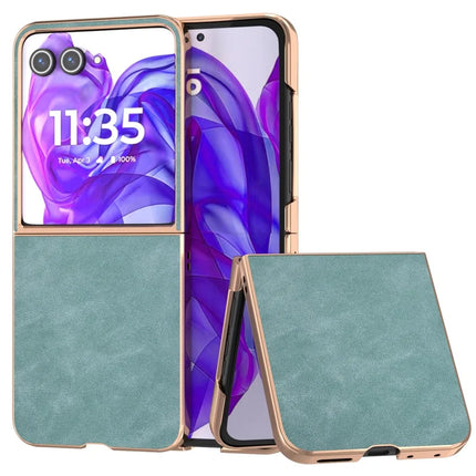 For Motorola Razr 50 Ultra 5G Case Electroplating PU+PC Shockproof Phone Cover - Baby Blue
