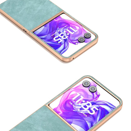 For Motorola Razr 50 Ultra 5G Case Electroplating PU+PC Shockproof Phone Cover