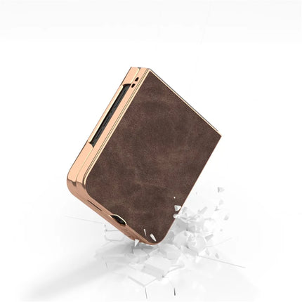 For Motorola Razr 50 Ultra 5G Case Electroplating PU+PC Shockproof Phone Cover