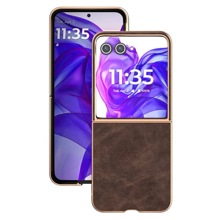 For Motorola Razr 50 Ultra 5G Case Electroplating PU+PC Shockproof Phone Cover