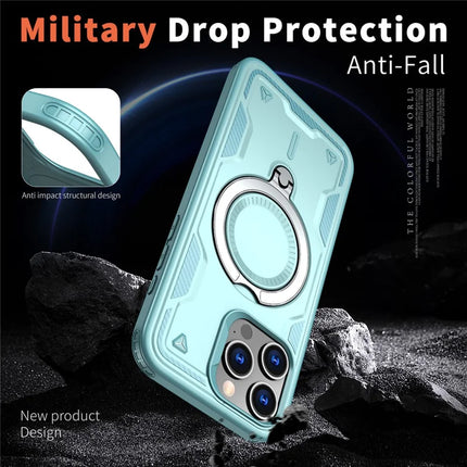For iPhone 15 Pro Max Case Compatible with MagSafe Military Protection PC+TPU Kickstand Phone Cover