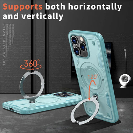 For iPhone 15 Pro Max Case Compatible with MagSafe Military Protection PC+TPU Kickstand Phone Cover