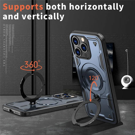 For iPhone 15 Pro Max Case Compatible with MagSafe Military Protection PC+TPU Kickstand Phone Cover