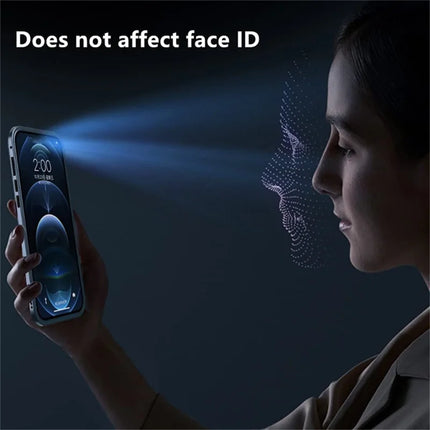 For iPhone 16 Pro Max Case Anti-Spy Double-Sided Tempered Glass+Magnetic Metal Frame Phone Cover