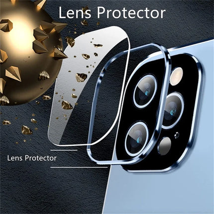 For iPhone 16 Pro Max Case Anti-Spy Double-Sided Tempered Glass+Magnetic Metal Frame Phone Cover