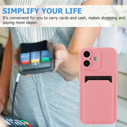 For iPhone 16 Plus Case Flexible TPU Phone Cover with Back Card Slot