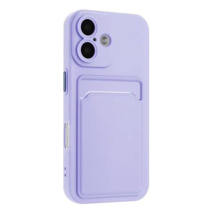 For iPhone 16 Plus Case Flexible TPU Phone Cover with Back Card Slot
