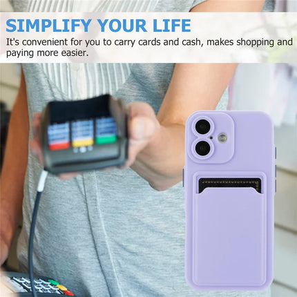 For iPhone 16 Plus Case Flexible TPU Phone Cover with Back Card Slot