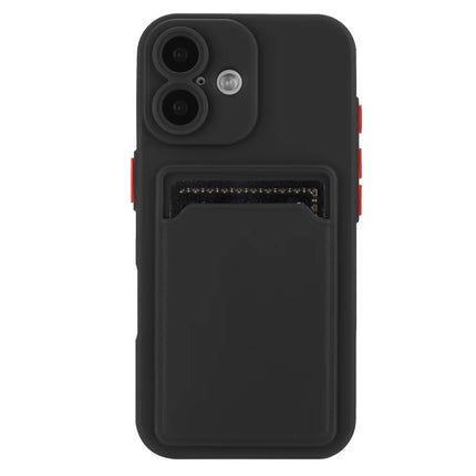 For iPhone 16 Plus Case Flexible TPU Phone Cover with Back Card Slot