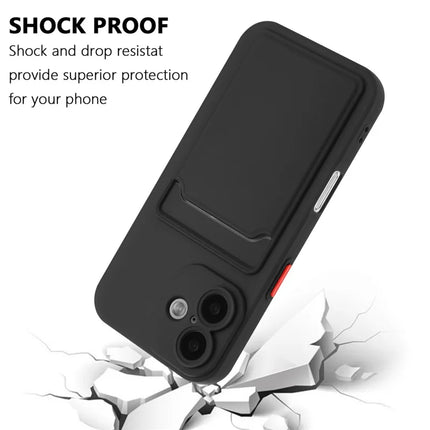 For iPhone 16 Plus Case Flexible TPU Phone Cover with Back Card Slot