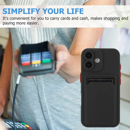 For iPhone 16 Plus Case Flexible TPU Phone Cover with Back Card Slot