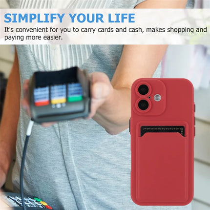 For iPhone 16 Plus Case Flexible TPU Phone Cover with Back Card Slot
