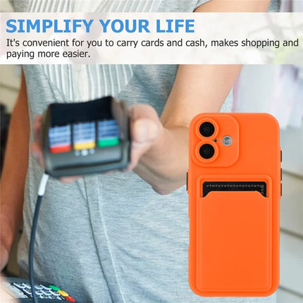 For iPhone 16 Plus Case Flexible TPU Phone Cover with Back Card Slot
