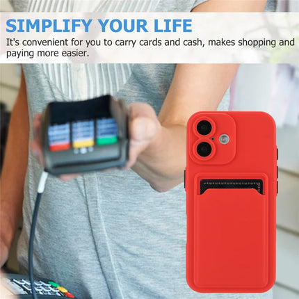 For iPhone 16 Plus Case Flexible TPU Phone Cover with Back Card Slot