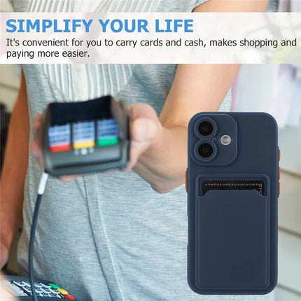 For iPhone 16 Plus Case Flexible TPU Phone Cover with Back Card Slot