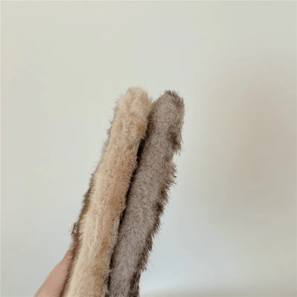 For iPhone 16 Pro Max Case Mink Fur Texture TPU Fuzzy Winter Protective Cover
