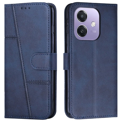 For Oppo A3x 4G / 5G (India) / A3 4G / 5G / A40 4G / A60 5G Case Stand Flip Protective Leather Phone Cover - Sapphire