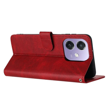Stand Phone Case For Oppo A3x 4G / 5G (India) / A3 4G / 5G / A40 4G / A60 5G PU Leather Wallet Cover Calf Texture