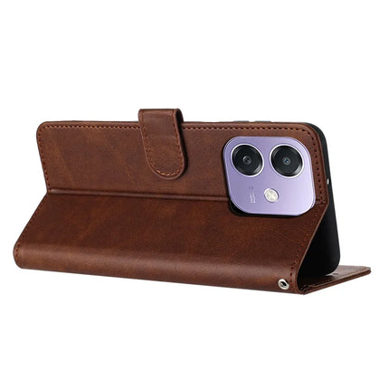 Stand Phone Case For Oppo A3x 4G / 5G (India) / A3 4G / 5G / A40 4G / A60 5G PU Leather Wallet Cover Calf Texture