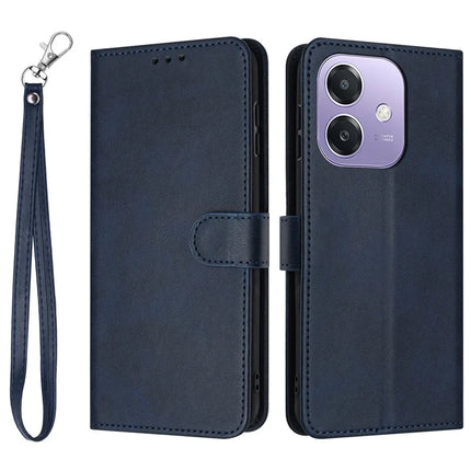Stand Phone Case For Oppo A3x 4G / 5G (India) / A3 4G / 5G / A40 4G / A60 5G PU Leather Wallet Cover Calf Texture - Sapphire