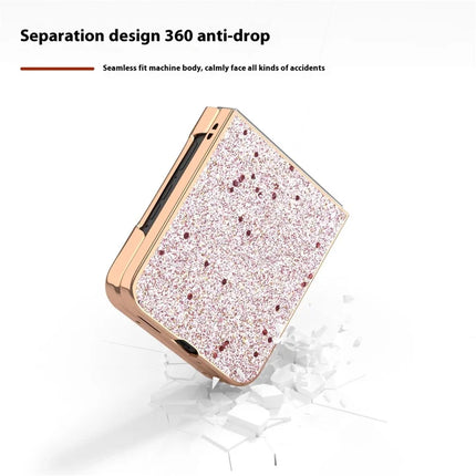 For Motorola Razr 50 5G Case Electroplating Phone Cover Glitter Surface Design PU+TPU Protective Case