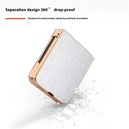 For Motorola Razr 50 5G Case Electroplating Phone Cover Glitter Surface Design PU+TPU Protective Case