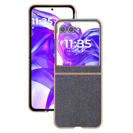 For Motorola Razr 50 5G Case Electroplating Phone Cover Glitter Surface Design PU+TPU Protective Case