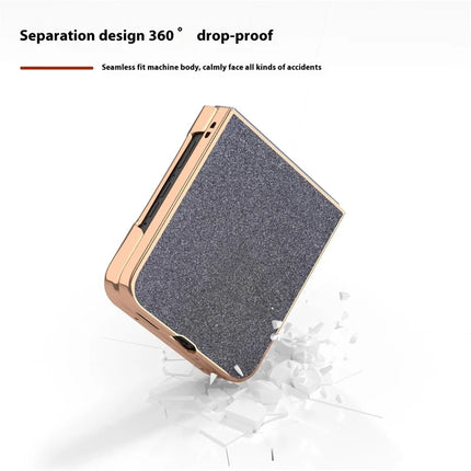 For Motorola Razr 50 5G Case Electroplating Phone Cover Glitter Surface Design PU+TPU Protective Case